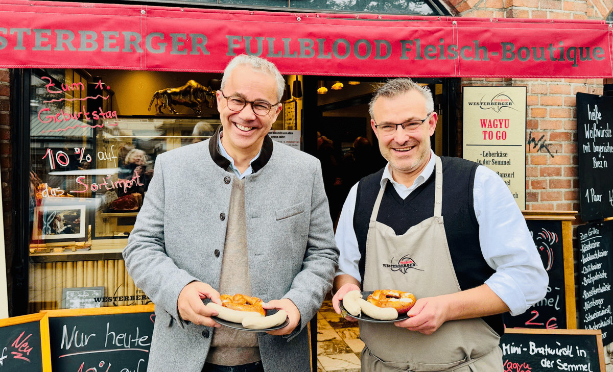 Die erste Weißwurst vom Wagyu-Rind