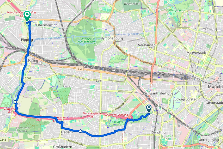 München Fahrradtour / Radtour München: Westpark Blutenburg