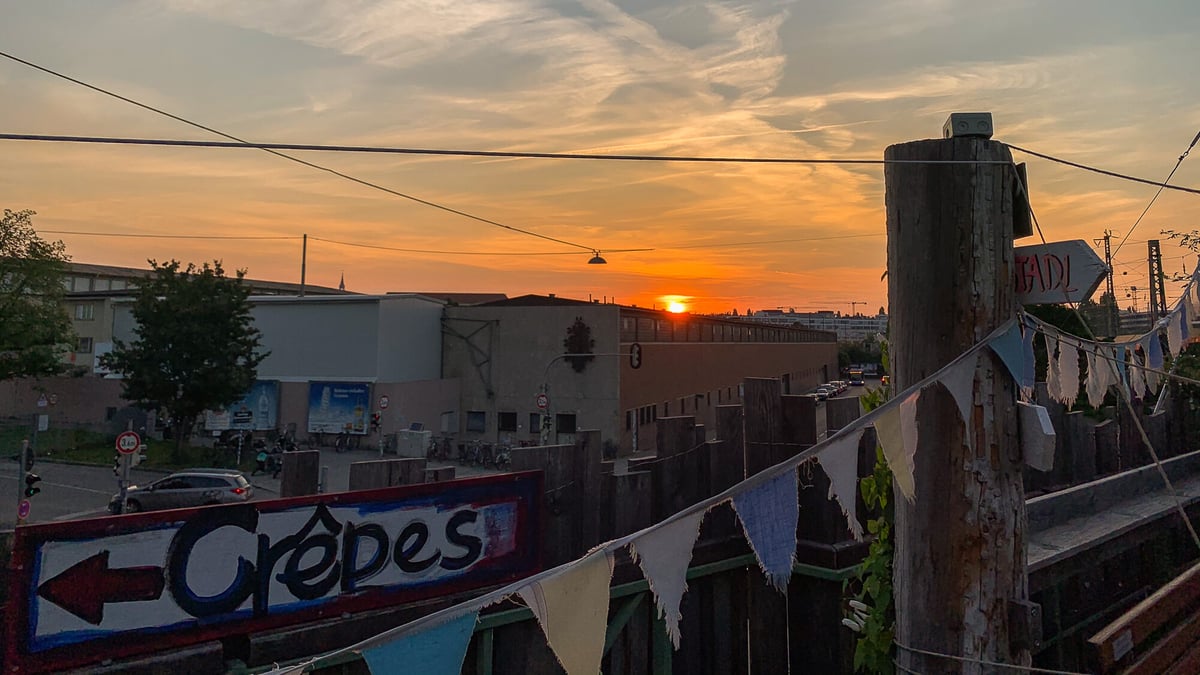 Sonnenuntergang München anschauen auf der Alten Utting