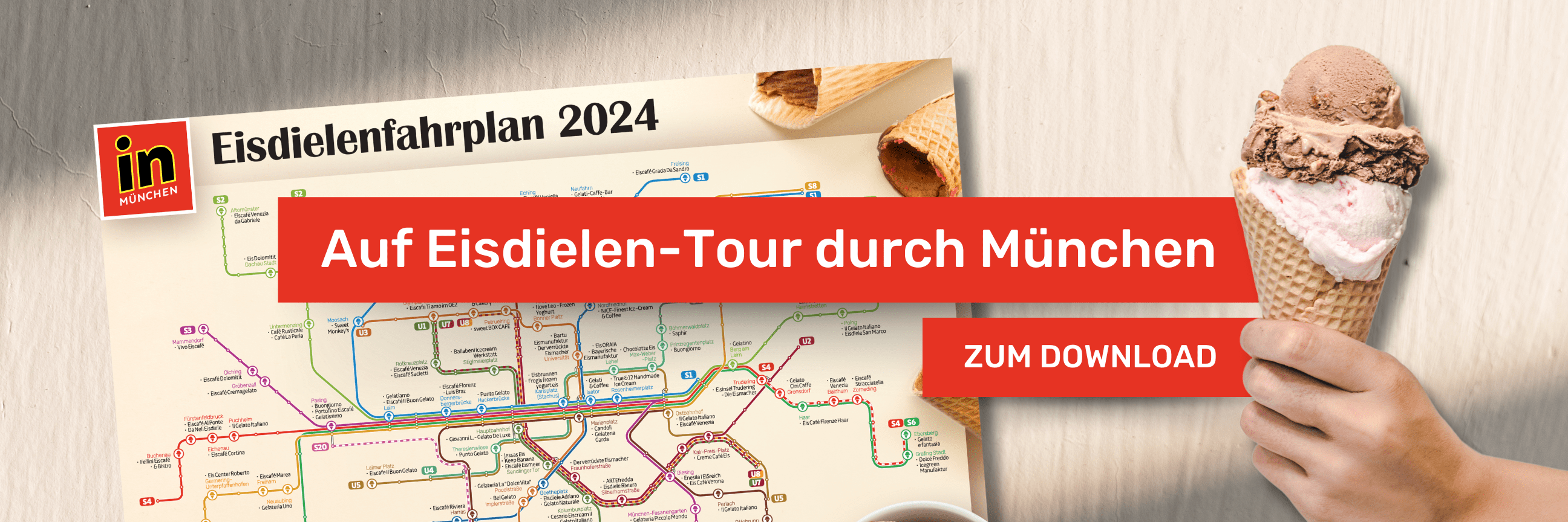 Eisdielenfahrplan München - mit U-Bahn und S-Bahn zu den besten Eisdielen