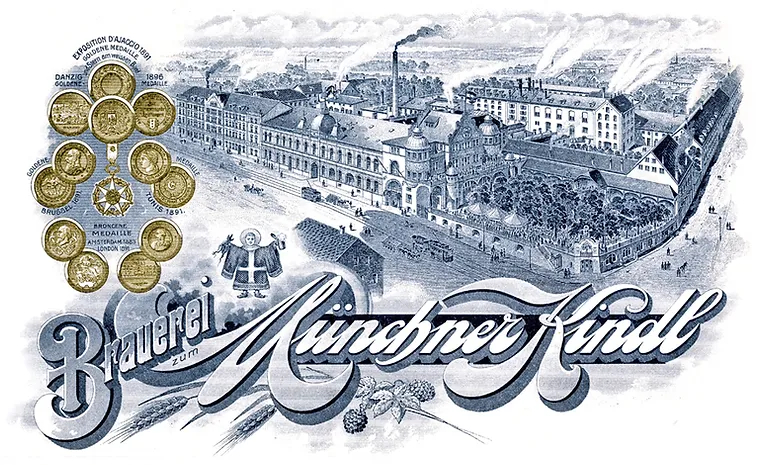 Postkarte der alten Münchner Kindl-Brauerei