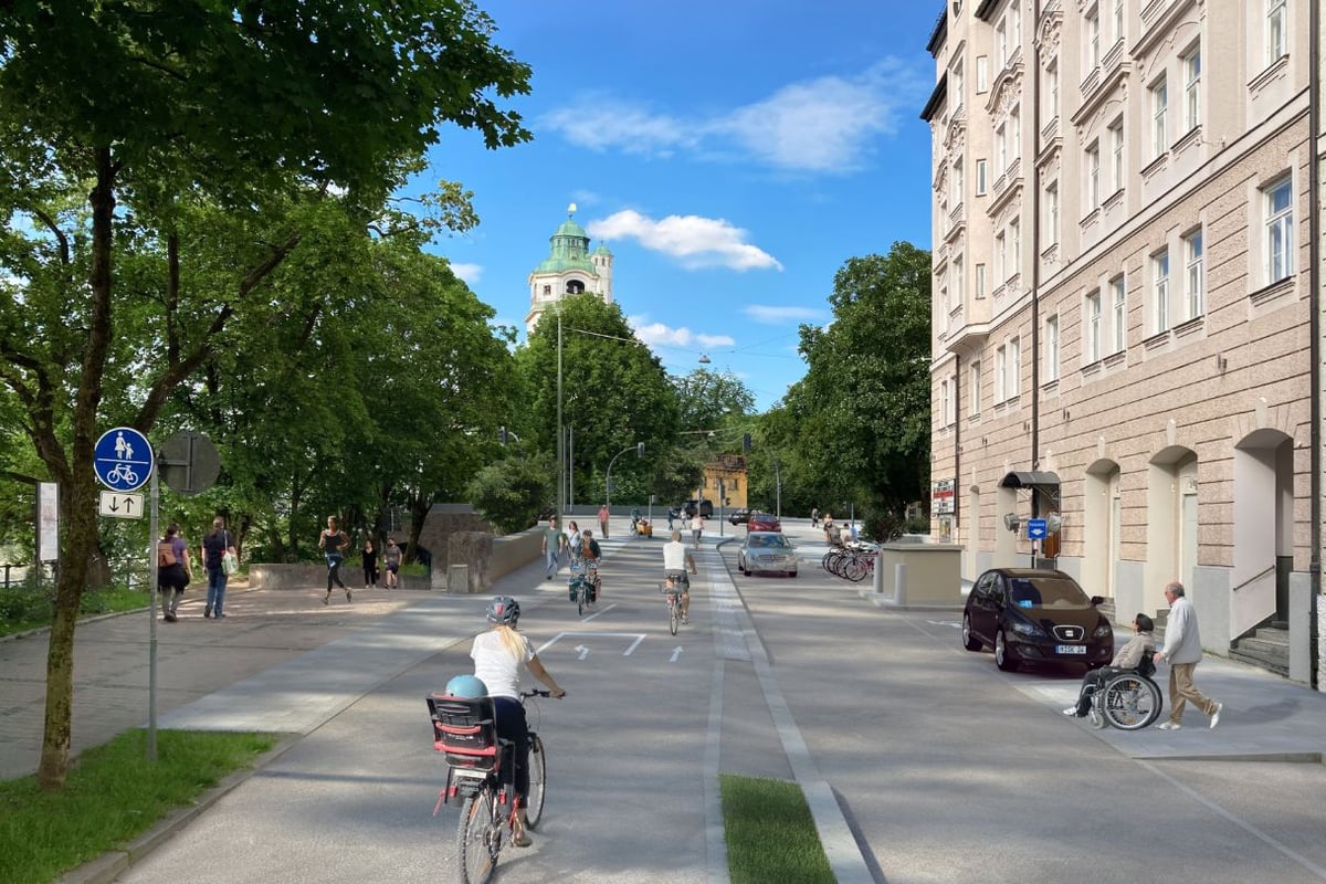 Zeppelinstraße: Radweg verbreitert