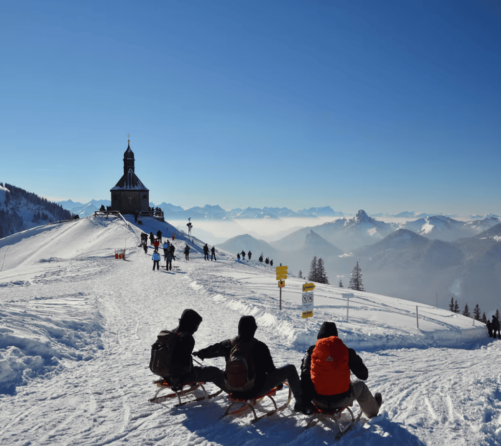 Schlittenfahren München, Rodeln, Rodelhügel, Rodelbahn München: Wallbergbahn in Rottach-Egern