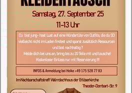 Kleidertausch im Nachbarschaftstreff Walmdachhaus