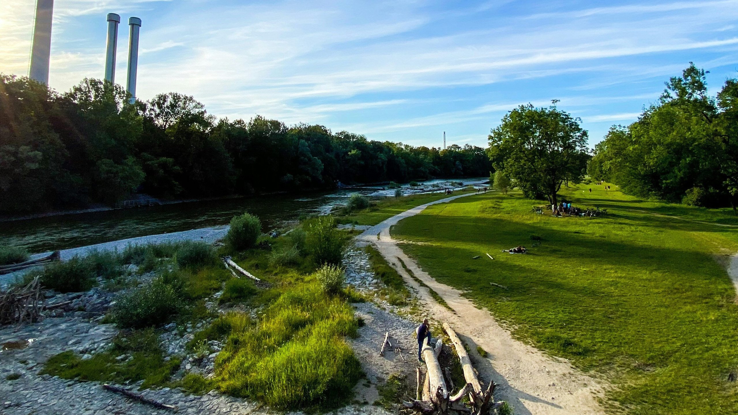Baden an der Isar / in der Isar baden: Ufer