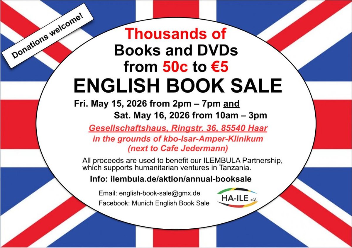 English Book Sale – Bücherflohmarkt für englische Medien