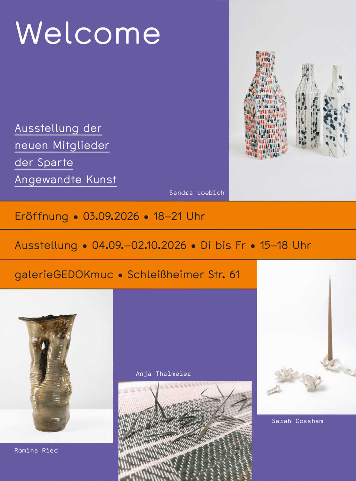 Welcome – Die GEDOK München begrüßt sieben neue Mitglieder der Angewandten Kunst