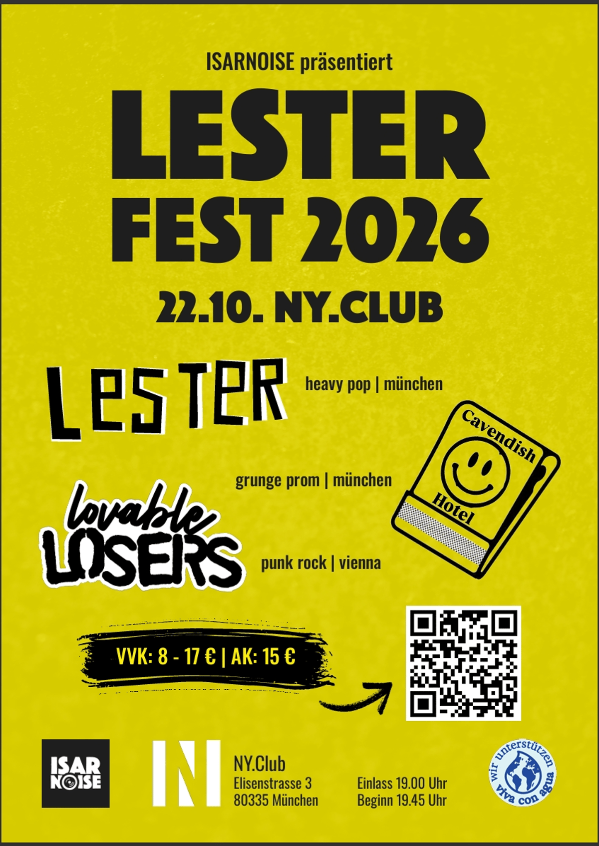 Lesterfest 2026 mit Lester, Cavendish Hotel, Lovable Losers