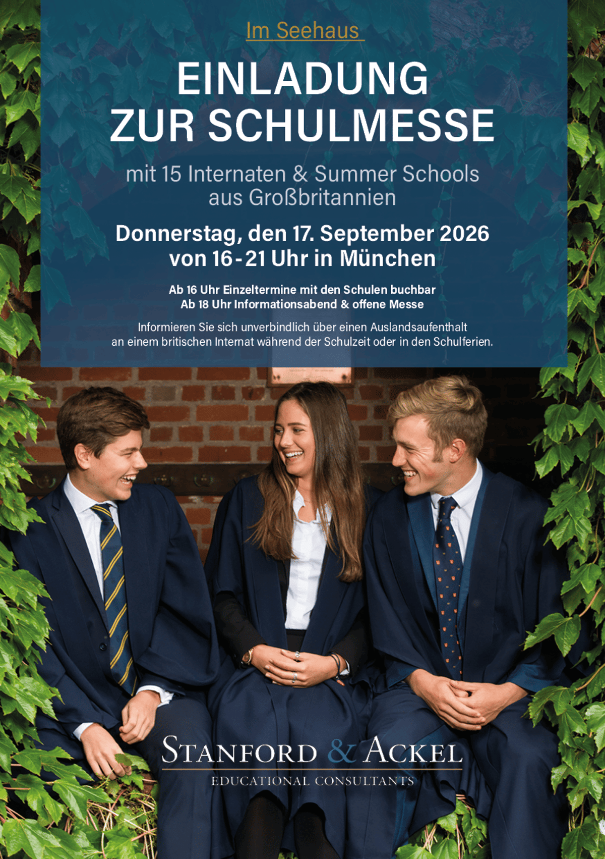 Schulmesse: Britische Internate & Summer Schools
