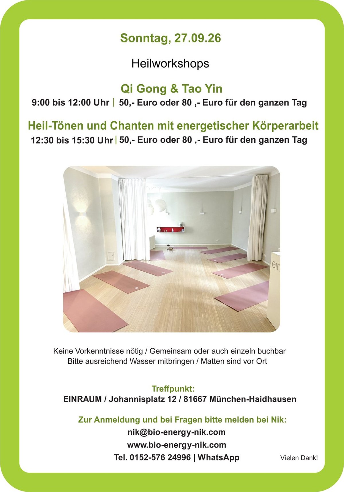 Qi Gong, Tao Yin & Chanten