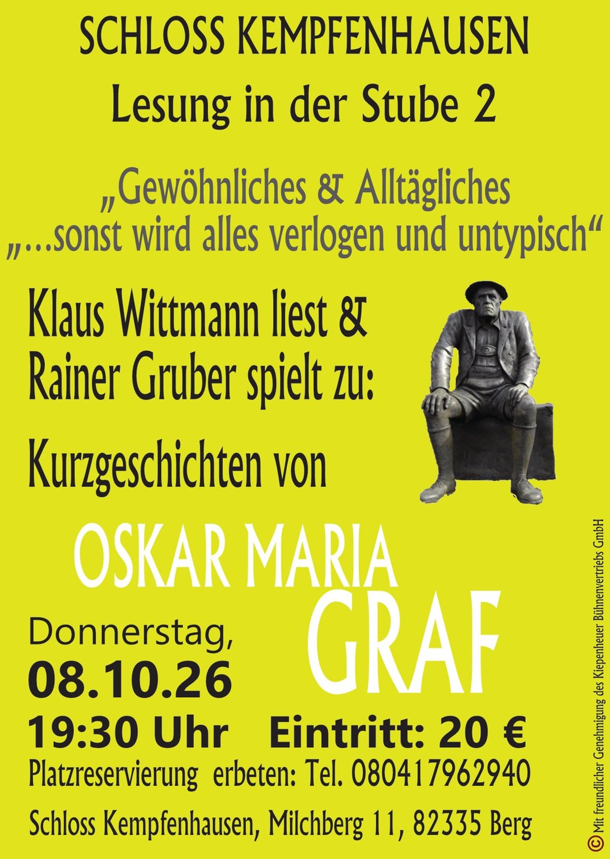 Oskar Maria Graf Lesung mit Klaus Wittmann