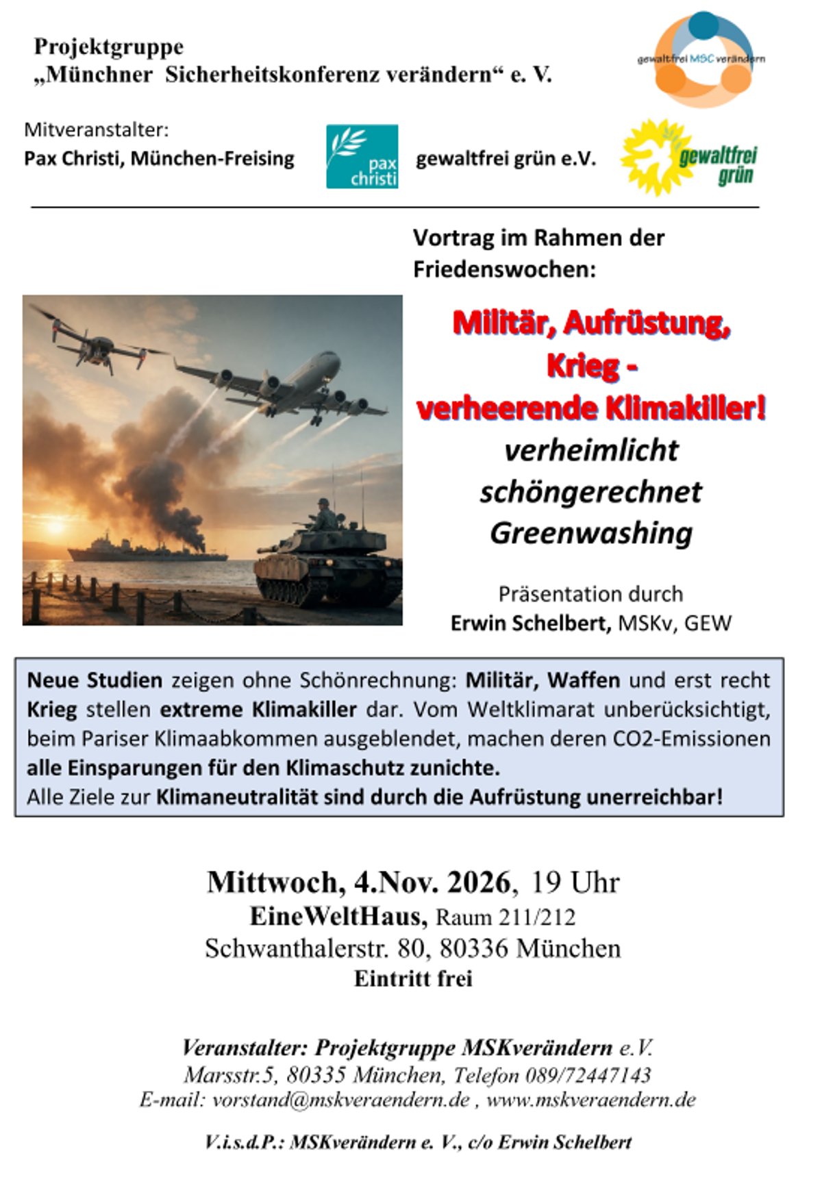 Militär, Aufrüstung, Krieg – verheerende Klimakiller