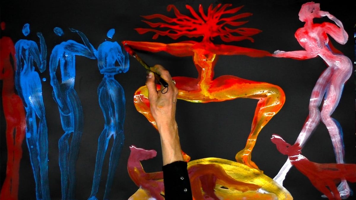 Allocentric Flow: Momentmalerei-Performance mit Live-Musik