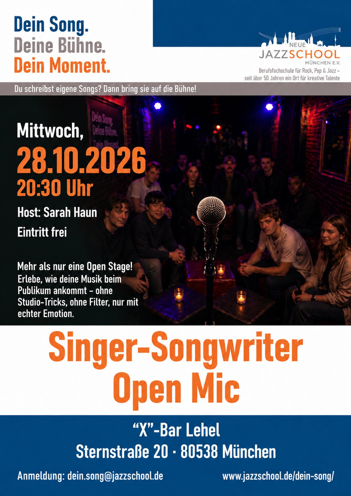 Singer-Songwriter Open Mic der Neuen Jazzschool München
