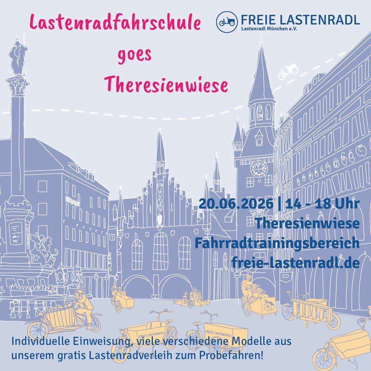 Lastenradl-Fahrschule auf der Theresienwiese