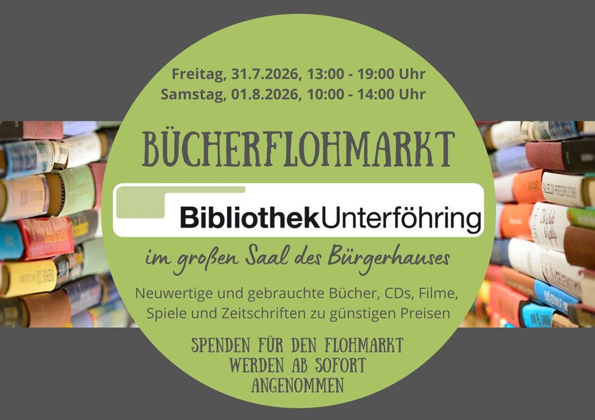Großer Bücherflohmarkt der Bibliothek Unterföhring