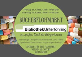 Großer Bücherflohmarkt der Bibliothek Unterföhring