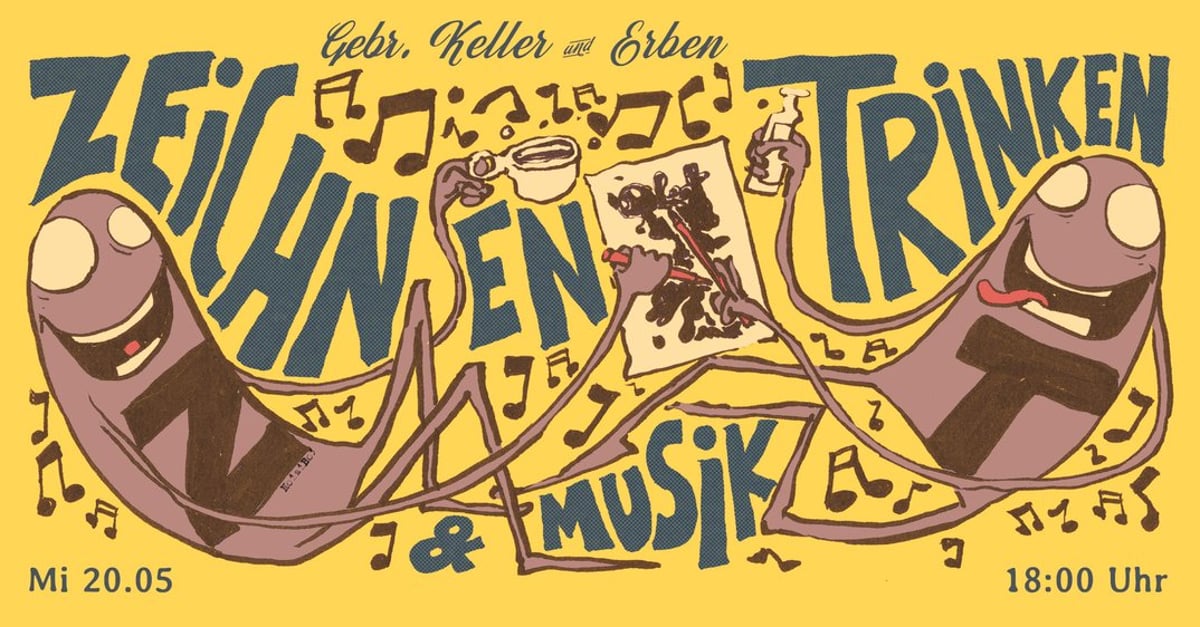 ✍🏼☕️🎶 Zeichnen, Trinken & Musik