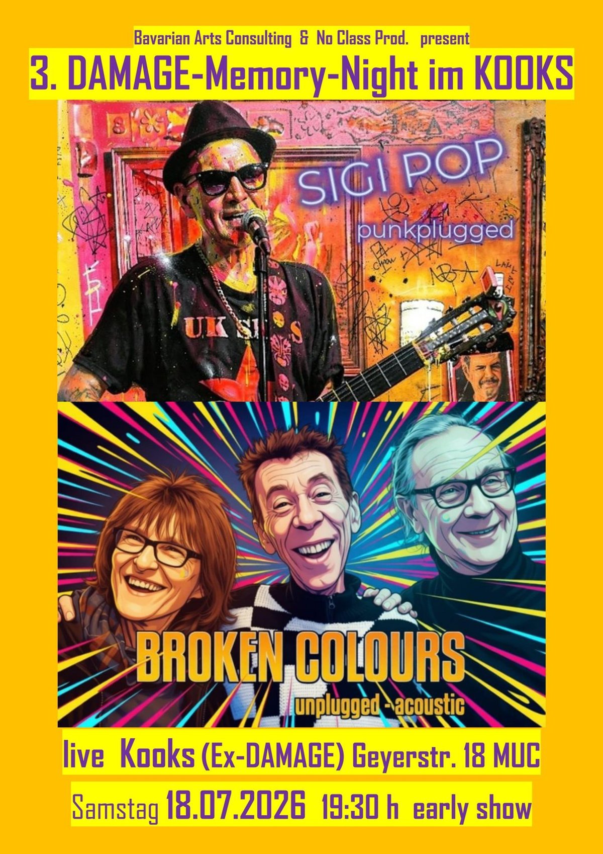 3. DAMAGE-Memory Night im KOOKS: Sigi Pop & Broken Colours