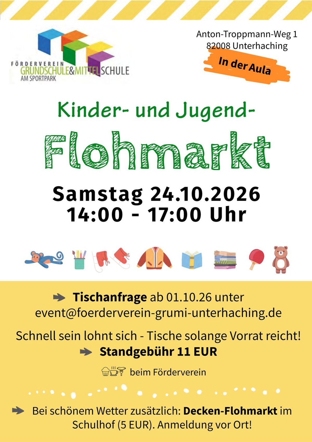 Kinder Flohmarkt Grundschule am Sportpark Unterhaching