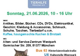 Flohmarkt zu Gunsten der Tierhilfe München e.V.