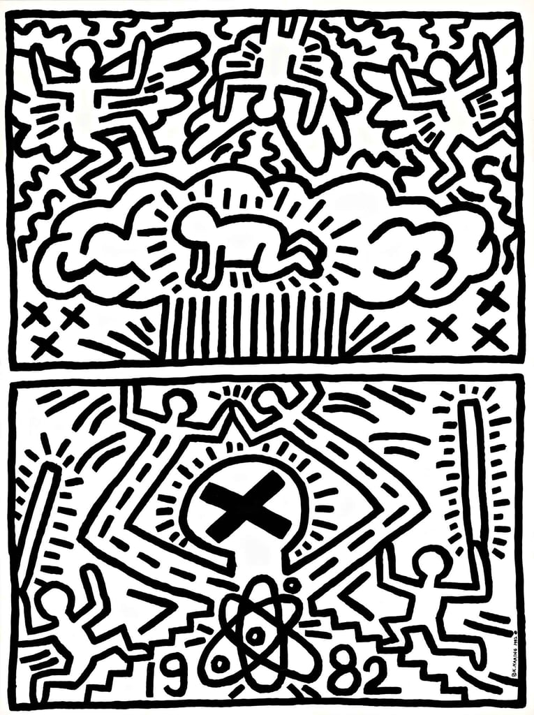 Keith Haring - Plakat für nukleare Abrüstung, 1982