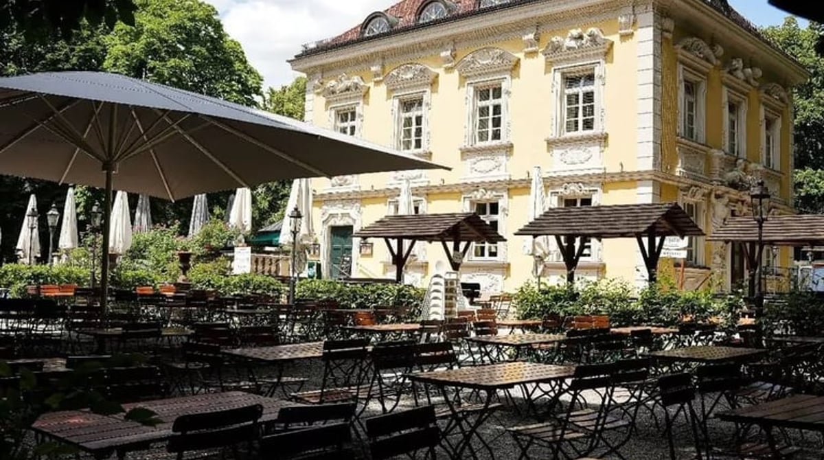 Das Bamberger Haus im Luitpoldpark mit seinem Garten