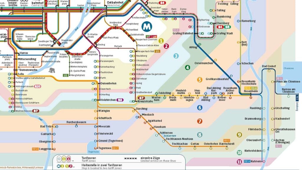 Mit dem MVV-TIcket geht´s bis zum Chiemsee und Kufstein