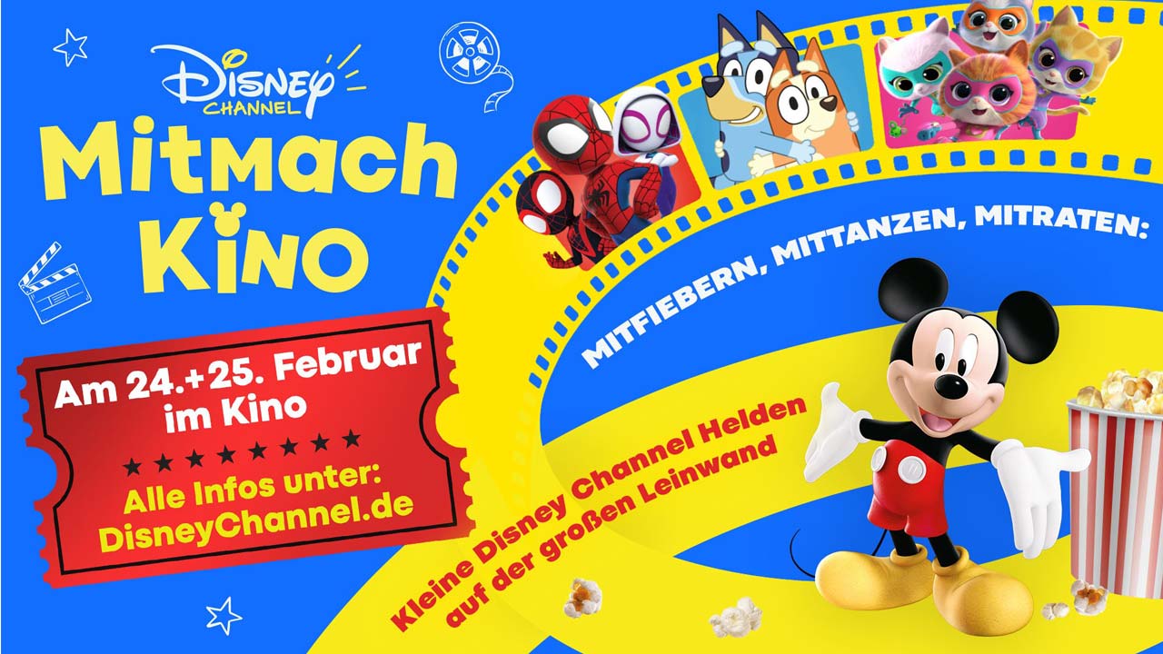 DISNEY CHANNEL MITMACH-KINO 2024 AM 24. UND 25. FEBRUAR IN DEN KINOS 
