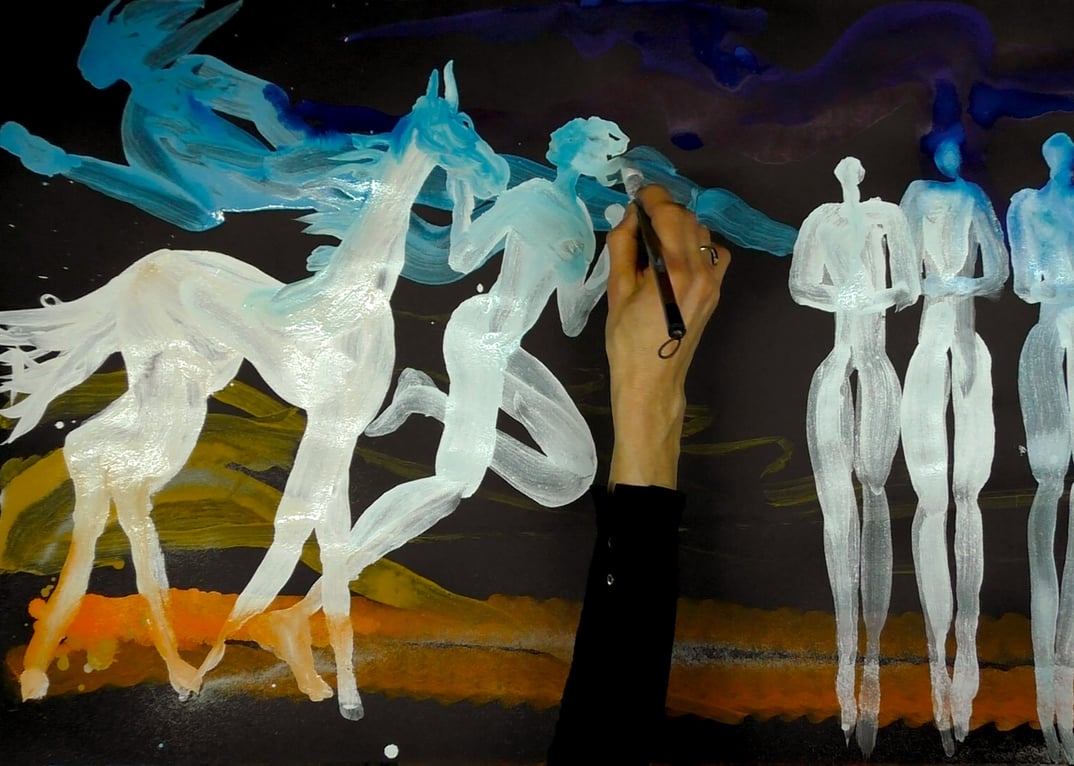 Momentmalerei-Performance »Shifting Realms«