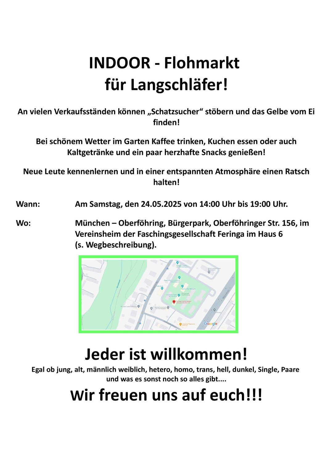 Indoorflohmarkt für Langschläfer