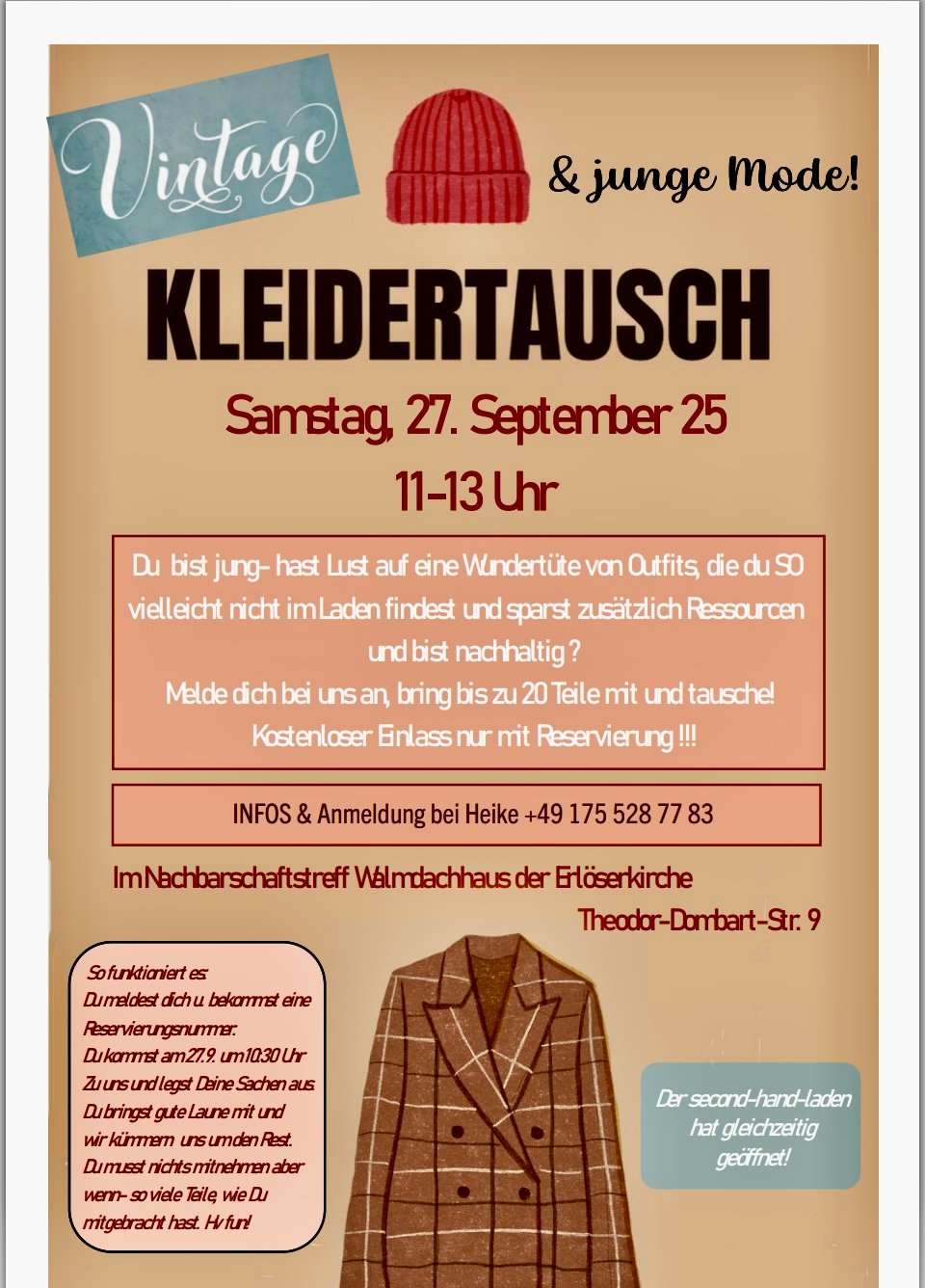 Kleidertausch im Nachbarschaftstreff Walmdachhaus