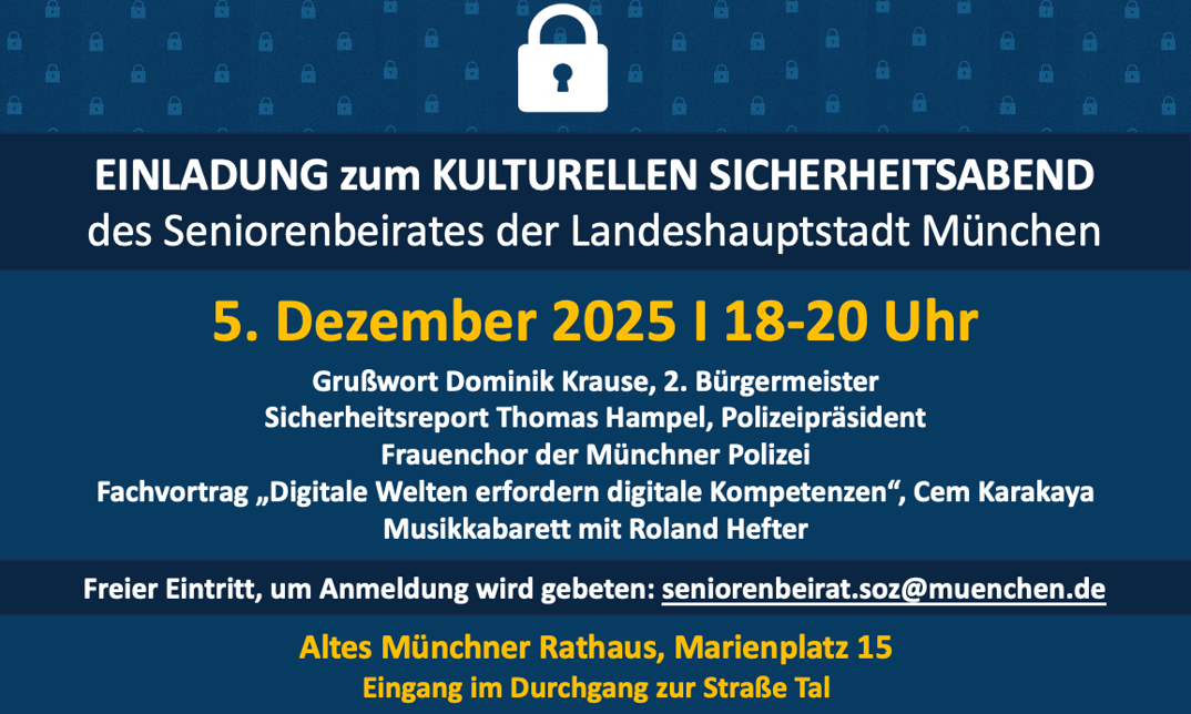 Sicher leben in München – ein kultureller Sicherheitsabend