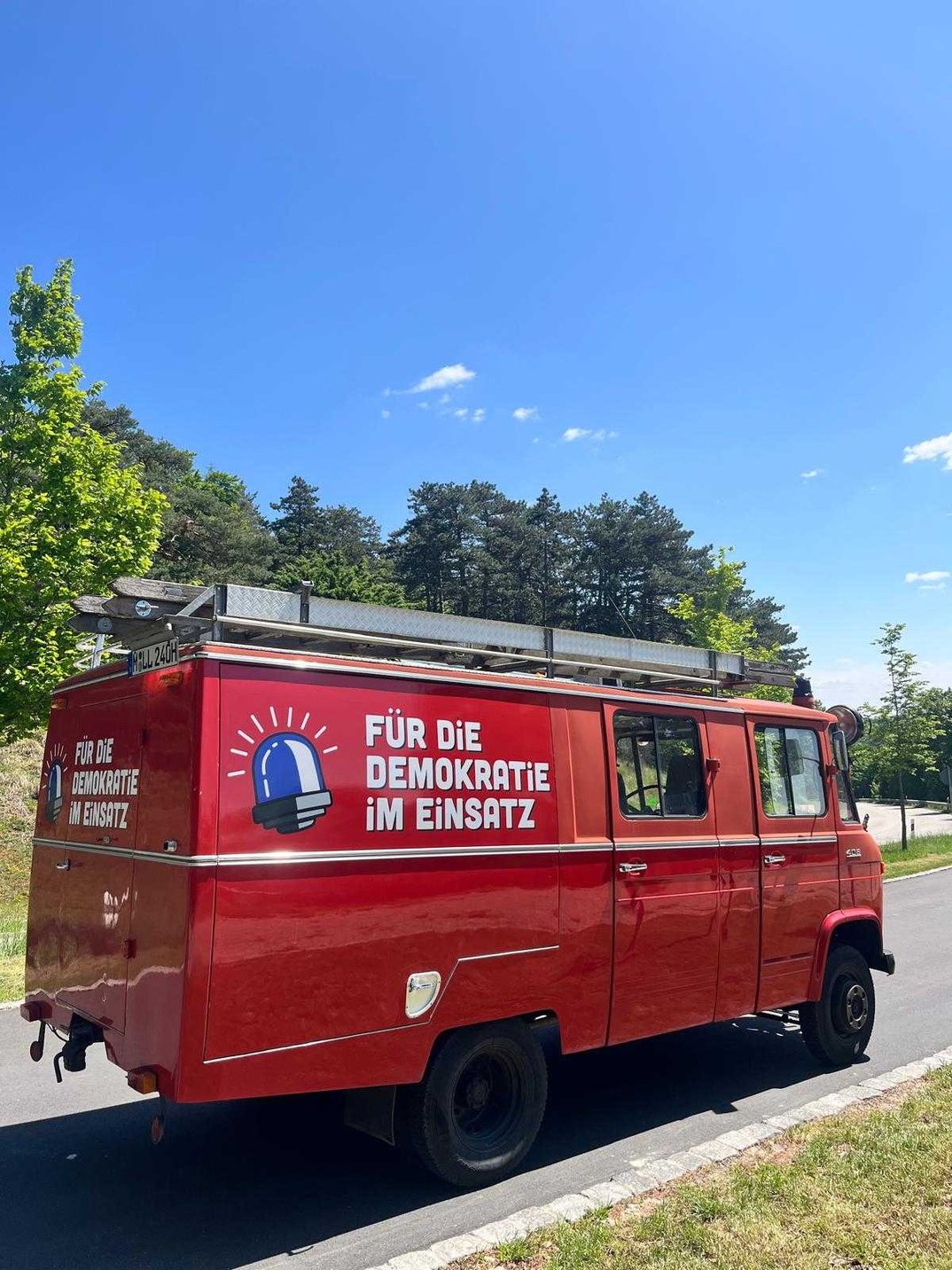 Demokratiemobil im Einsatz
