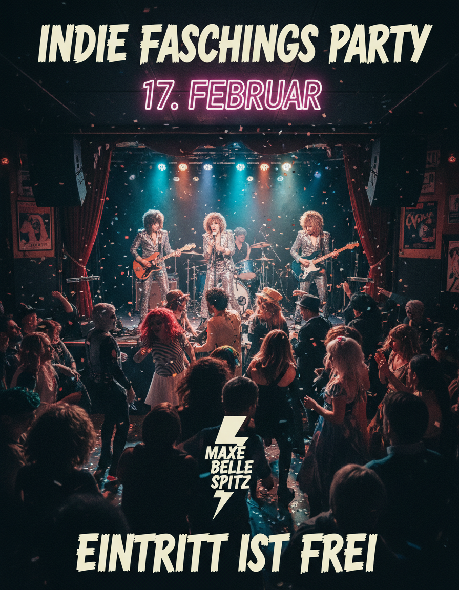 Indie Faschingsparty im Maxe Belle Spitz