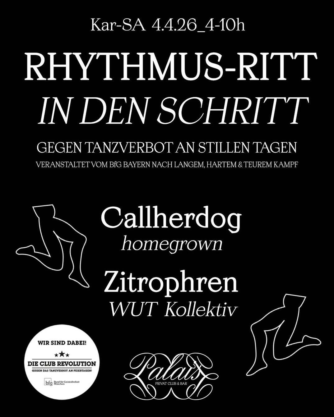 Rhythmus-Ritt in den Schritt