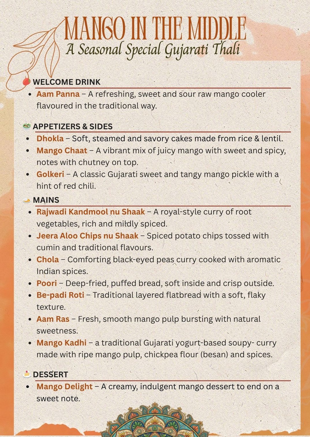 Indisches Thali – Gujarati Thali Essen Festival