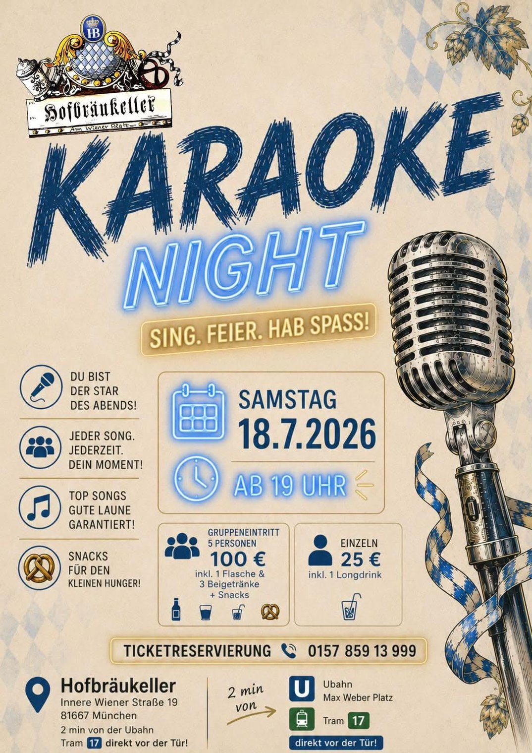 Karaoke Night im Hofbräukeller