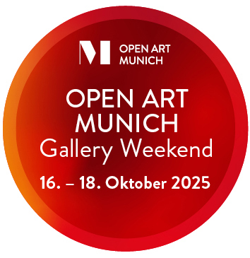 Open_Art_Munich_Gallery_Weekend_Save_the_Date - IN München - Das Stadtmagazin Circular red gradient badge announcing Open Art Munich Gallery Weekend, 16.–18. Oktober 2025, with the Open Art Munich logo at the top.