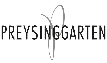 Preysinggarten_Logo - IN München - Das Stadtmagazin Logo for PREYSINGGARTEN with two gray looping rings crossing the word PREYSINGGARTEN.