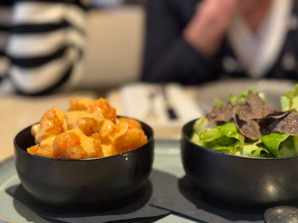 Popcorn Shrimps mit gerüffeltem Salat