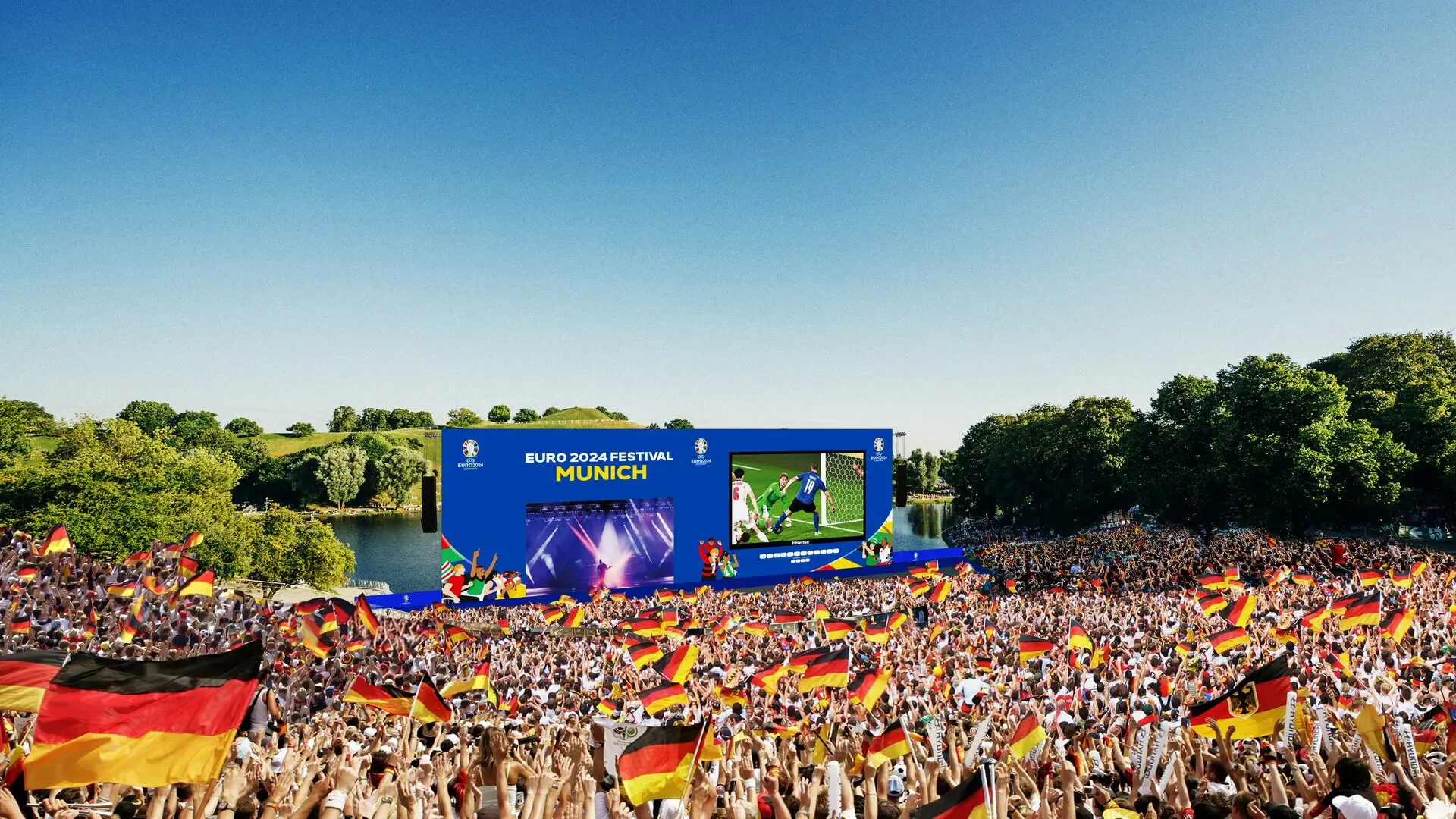 Die Seebühne im Olympiapark während der UEFA EURO 2024
