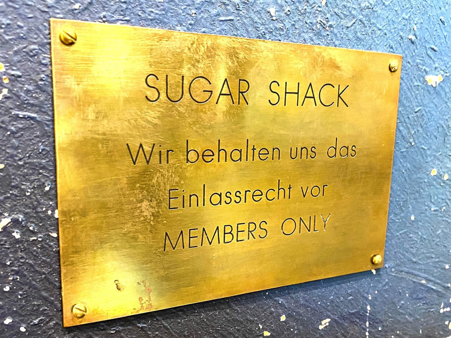 Schild am Eingang des legendären Sugar Shack